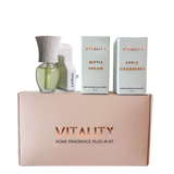 Vitality plug-in fragrance device with Motia Dream & Apple Cranberry bottles
