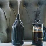 Vitality Aroma Ceramic Striped Black diffuser with power adapter