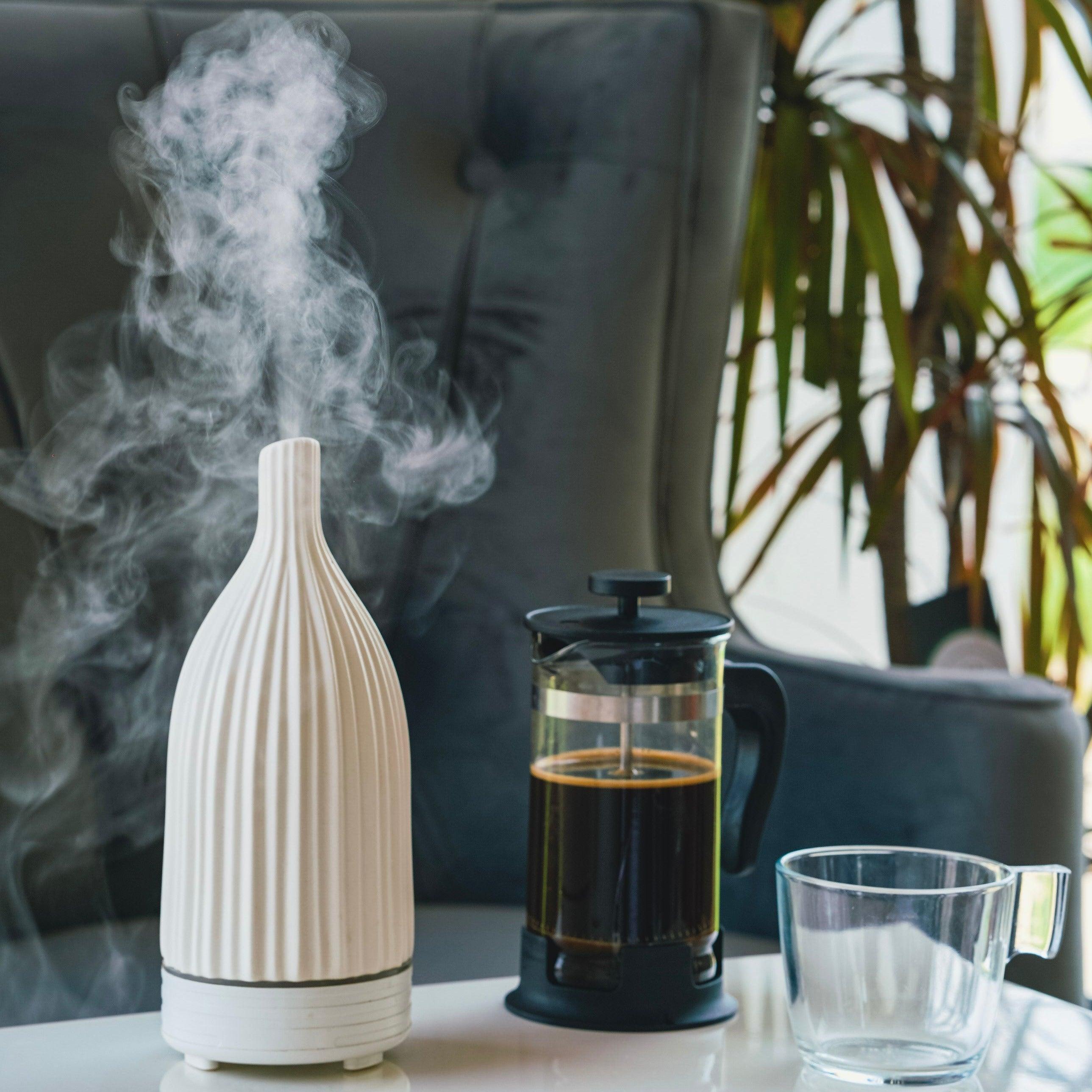 Aroma Ceramic Striped White ultrasonic diffuser