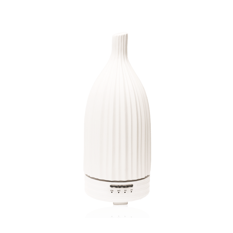 Aroma Ceramic Striped White diffuser with power adapter