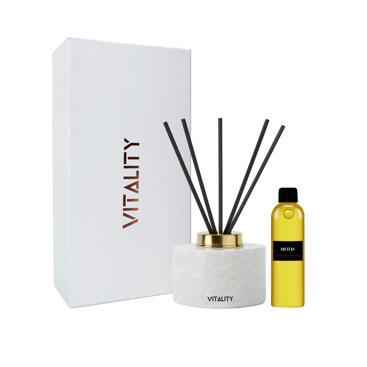 Marble Reed Diffuser Gift Set with premium fragrance oils and reeds