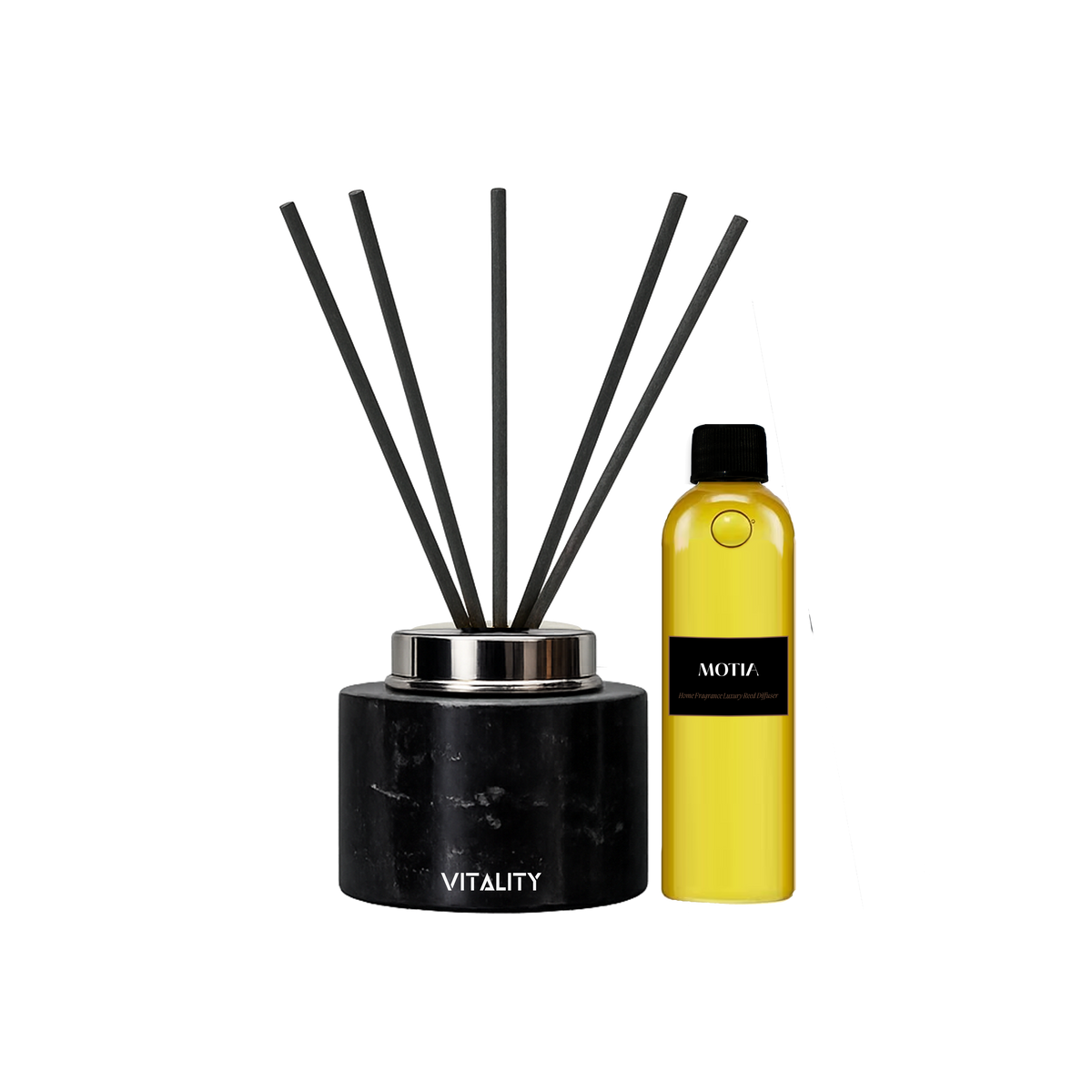 Black Marble Reed Diffuser Set