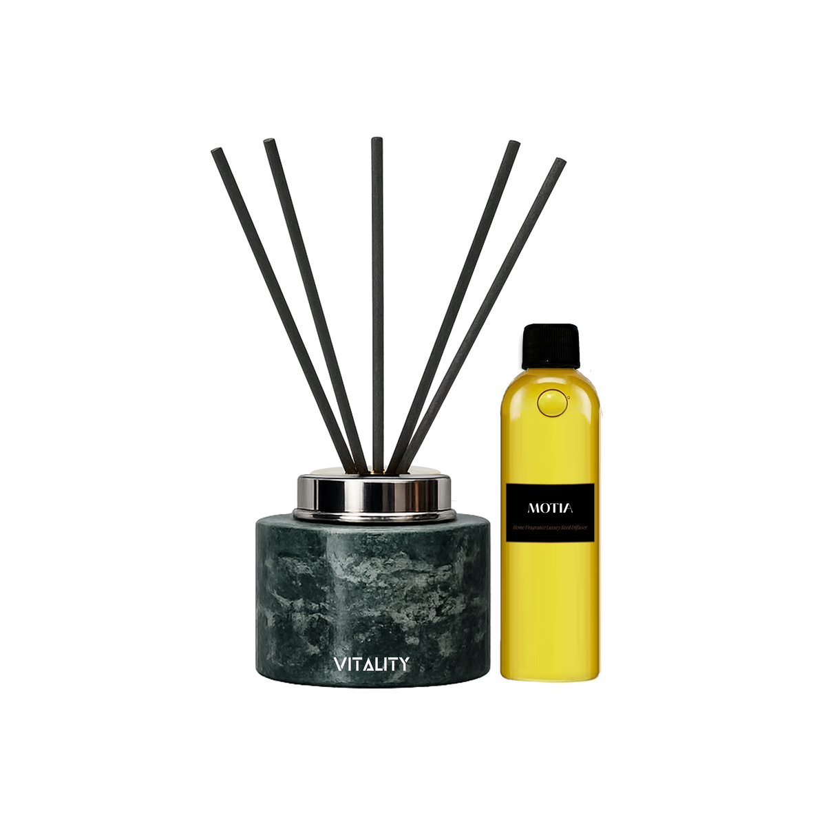 Green Marble Reed Diffuser Set