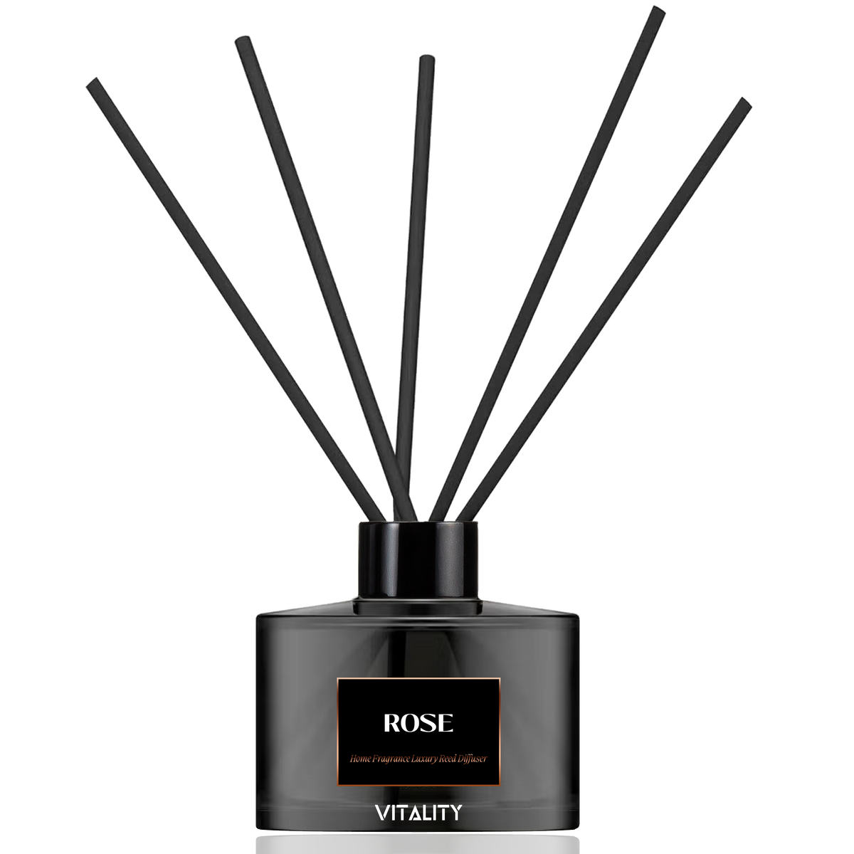 Premium rose fragrance reed diffuser displayed in gift box