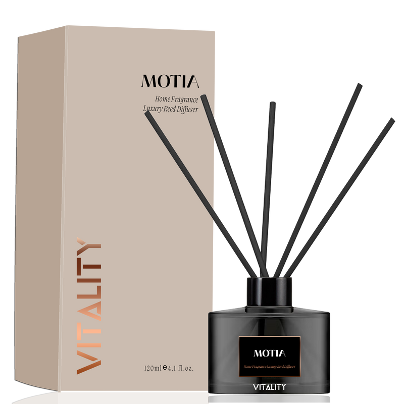 Vitality Motia reed diffuser for home with fresh floral scent