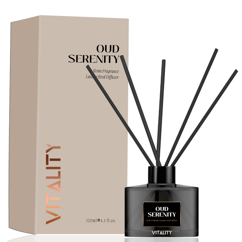 Premium reed diffuser with oud aroma for calming atmosphere