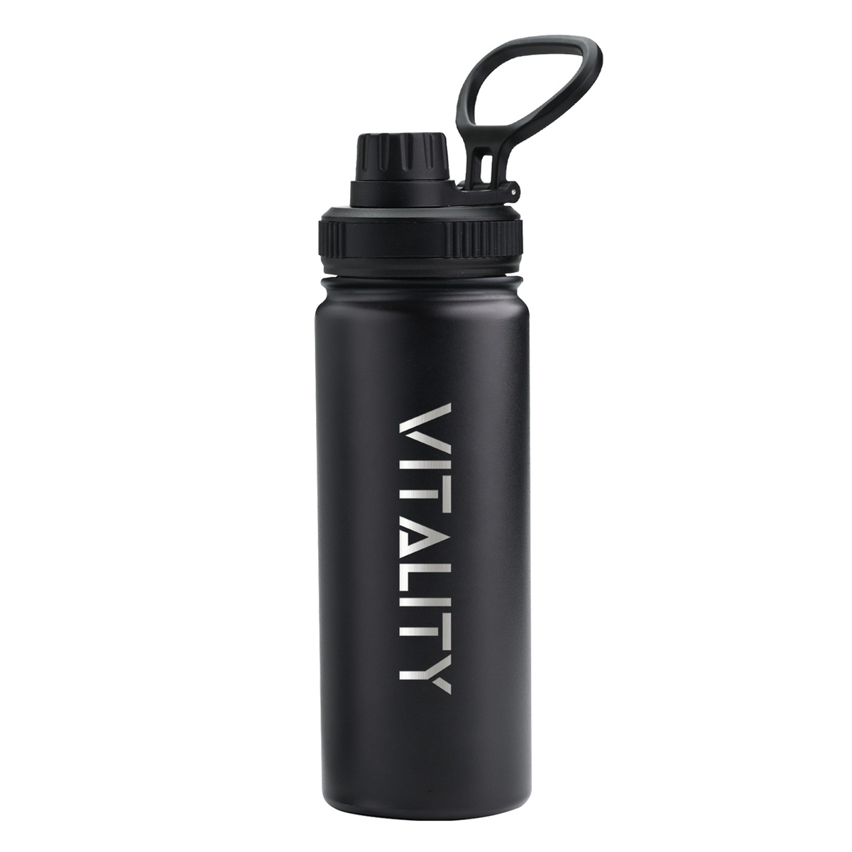 Powder Coated Water Bottle - Black Spout