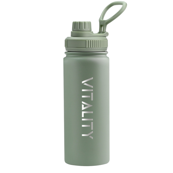 Powder Coated Water Bottle - Green Spout