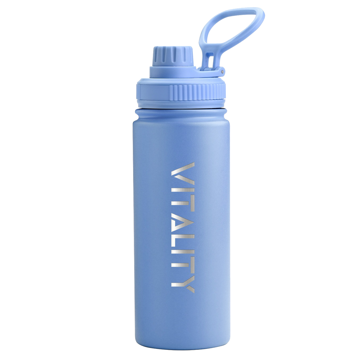 Powder Coated Water Bottle - Blue Spout