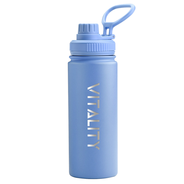 Powder Coated Water Bottle - Blue Spout