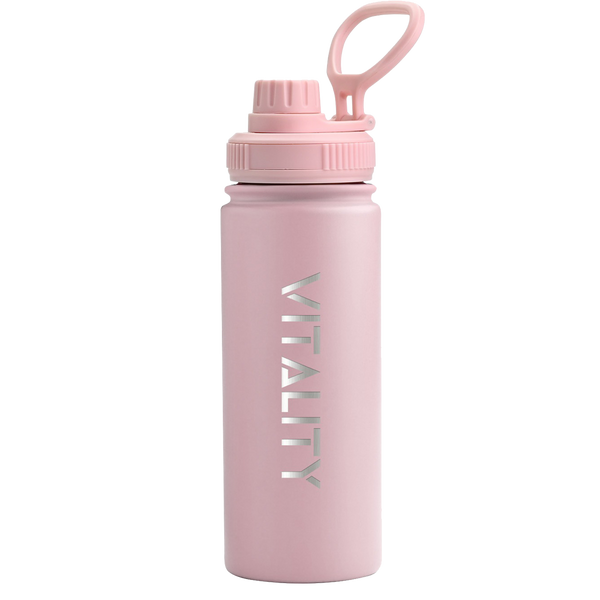 Powder Coated Water Bottle - Pink Spout